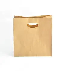 [PL10074] BOLSA DE PAPEL KRAFT C/MANGO TROQUELADO 30X30X15